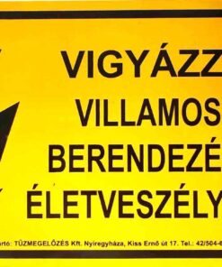 Vigyázz! Villamos berendezés! Életveszélyes!