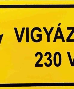 Vigyázz! 230 V + villám jel
