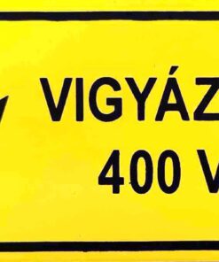 Vigyázz! 400 V + villám jel