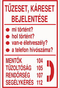 Tűzeset,káreset bejelentése