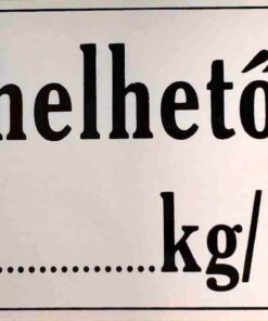 Terhelhetőség:……….kg/polc