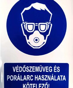 Védőszemüveg és porálarc használata kötelező