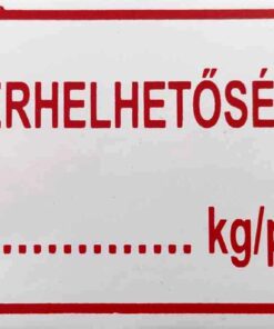 Terhelhetőség: ………….….kg/polc
